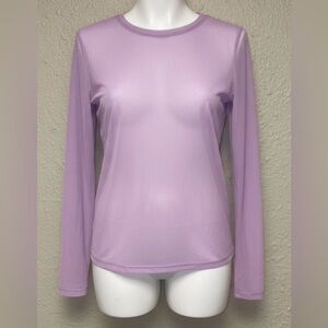 Vintage Y2K Afrm Lilac Mesh Long Sleeve Sheer Purple Top XL Gorpcore Ethereal